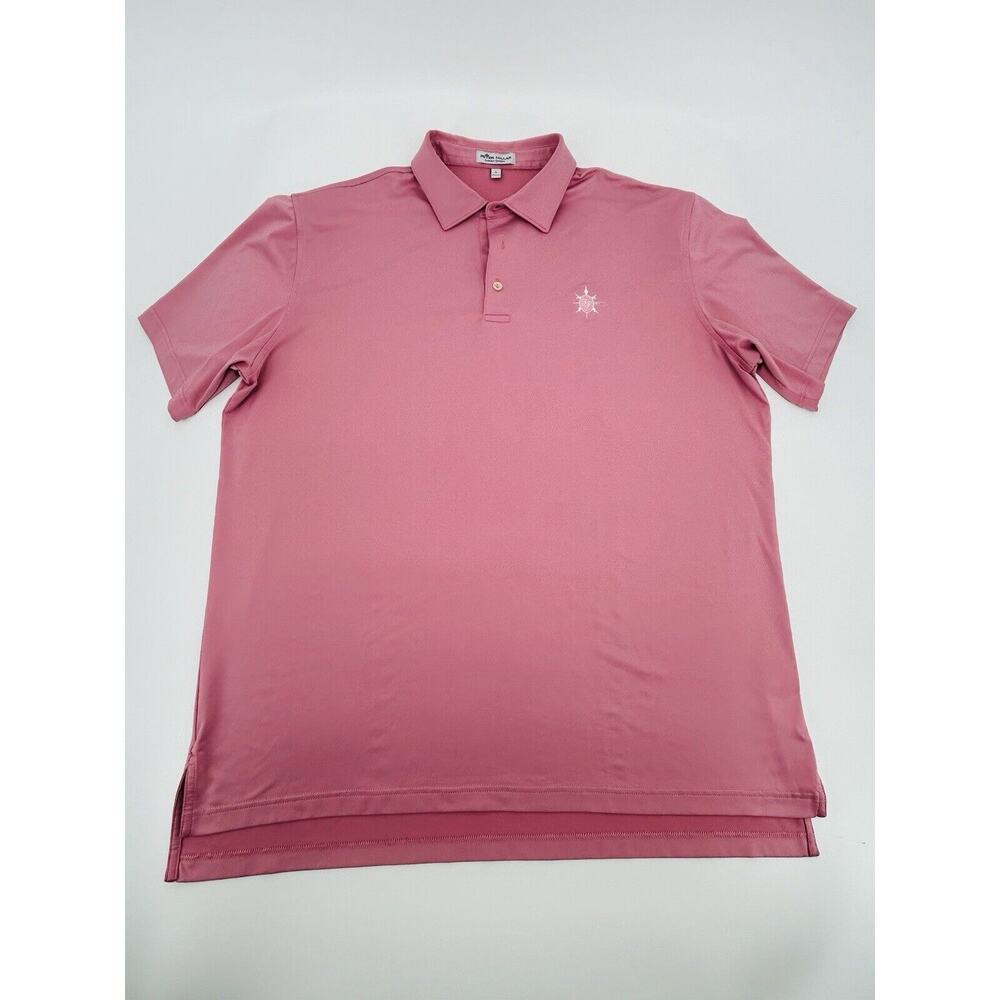 Peter Millar Mens Summer Comfort Golf Polo Shirt Size L Pink Performance Stretch